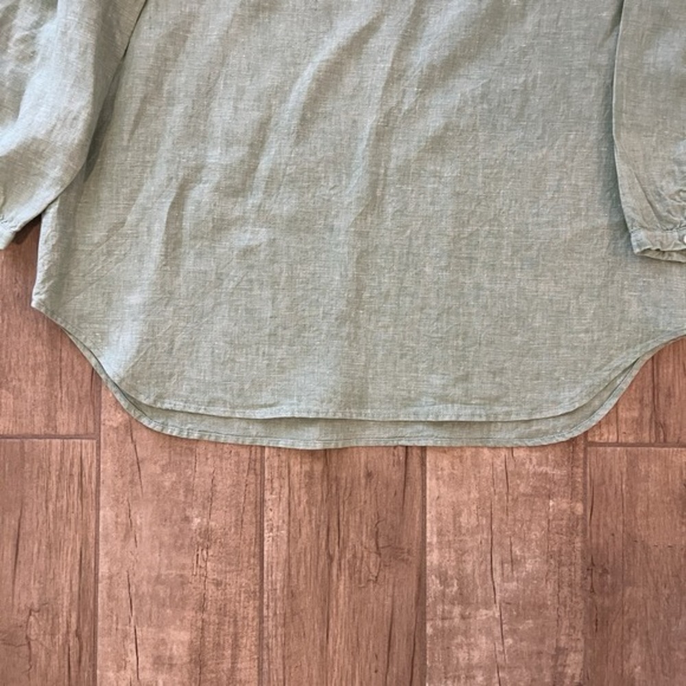 David Jones Linen Top 3/4 Button Front  3/4‎ Sleeve Pale Green Women XXL. Aus - Picture 3 of 14